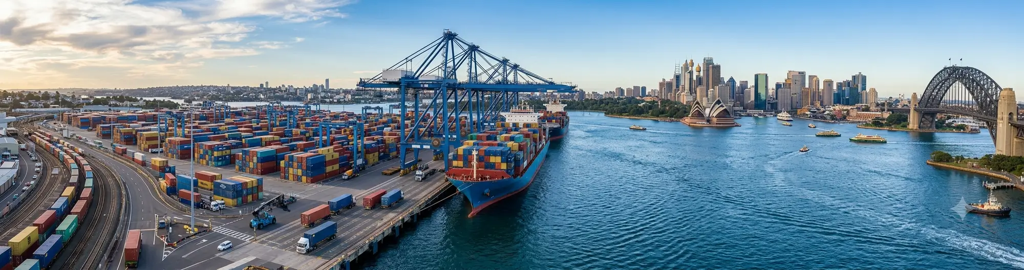 Shipping from China to Australia freight forwarding service with Sydney Harbour and container port