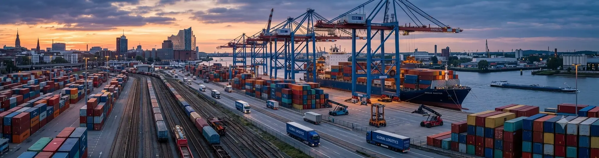 Shipping from China to Germany freight forwarding service with Hamburg port containers