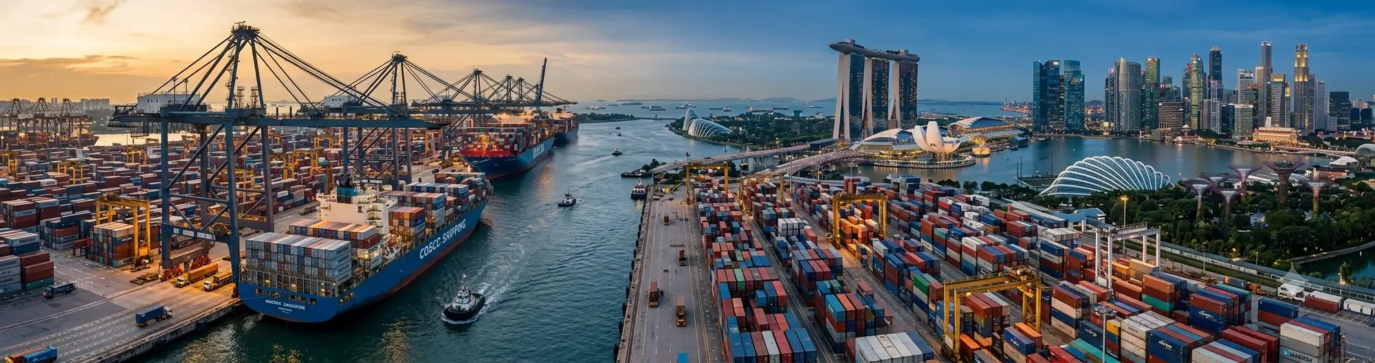 Shipping from China to Singapore freight forwarding service with container port transportation
