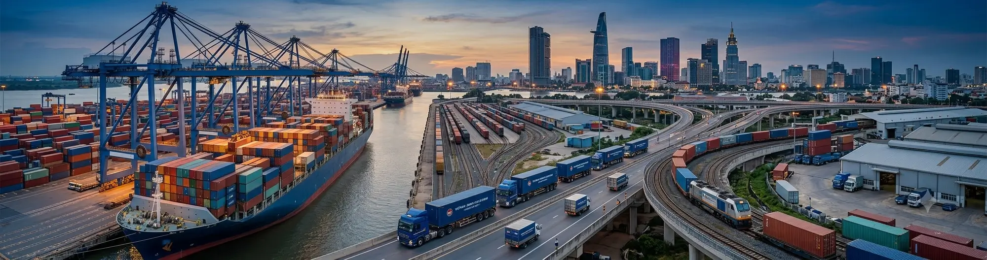 Shipping from China to Vietnam logistics service with cross-border trucking and cargo transportation